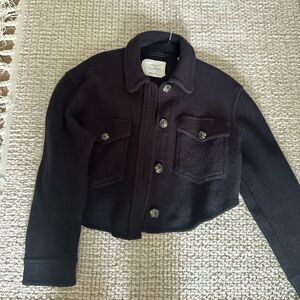 Aritzia Ganna Cropped Jacket Size Small Black